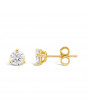 Solitaire Diamond Stud Earrings in a 3-Claw Setting, Set 18ct Yellow Gold. Tdw 0.70ct